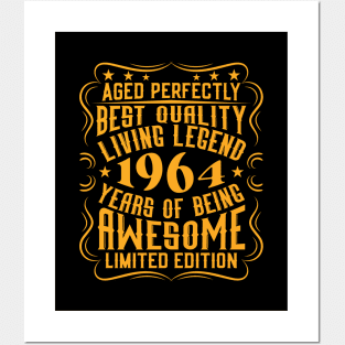 Retro 1964 Birthday Anniversary Gift Idea Living Legend Posters and Art